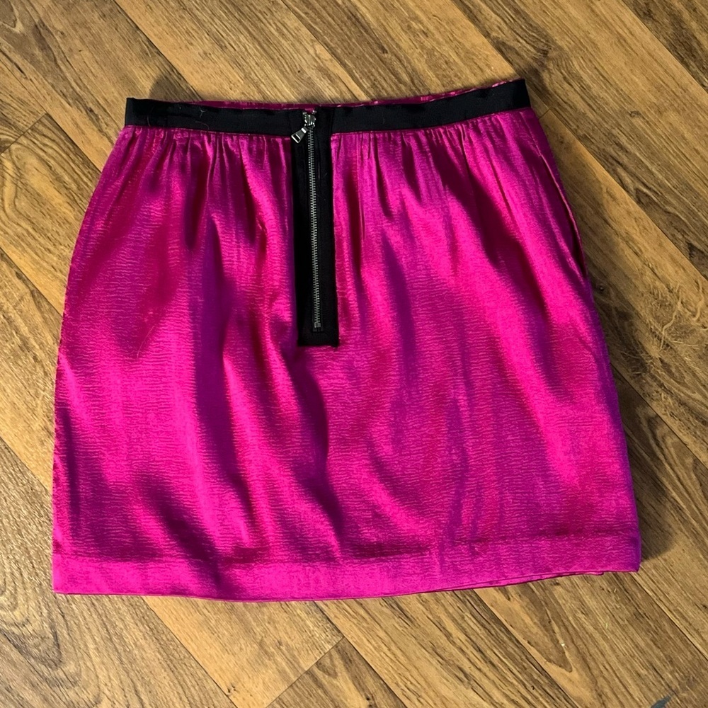 Club Monaco Silk and Wool Hot Pink Mini Skirt